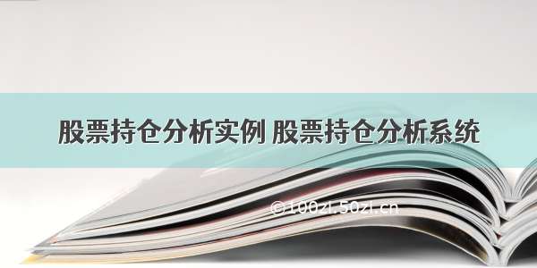 股票持仓分析实例 股票持仓分析系统