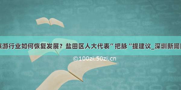 旅游行业如何恢复发展？盐田区人大代表”把脉“提建议_深圳新闻网