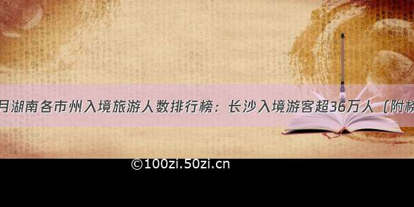 1-3月湖南各市州入境旅游人数排行榜：长沙入境游客超36万人（附榜单）