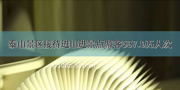 泰山景区接待进山进景点游客567.9万人次