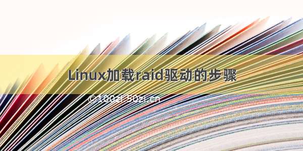 Linux加载raid驱动的步骤