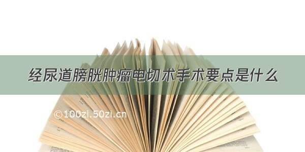 经尿道膀胱肿瘤电切术手术要点是什么