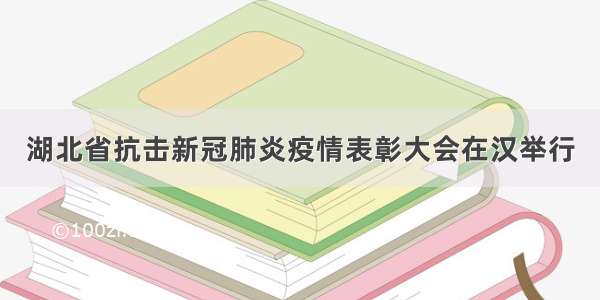 湖北省抗击新冠肺炎疫情表彰大会在汉举行