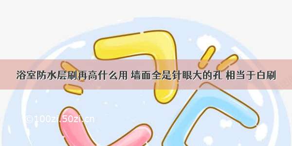 浴室防水层刷再高什么用 墙面全是针眼大的孔 相当于白刷