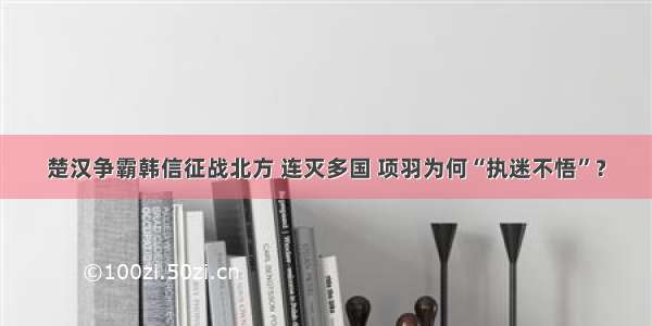 楚汉争霸韩信征战北方 连灭多国 项羽为何“执迷不悟”？