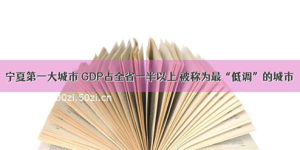 宁夏第一大城市 GDP占全省一半以上 被称为最“低调”的城市