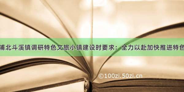 雷绍业在溆浦北斗溪镇调研特色文旅小镇建设时要求：全力以赴加快推进特色小镇建设 为