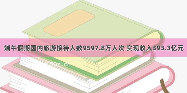 端午假期国内旅游接待人数9597.8万人次 实现收入393.3亿元