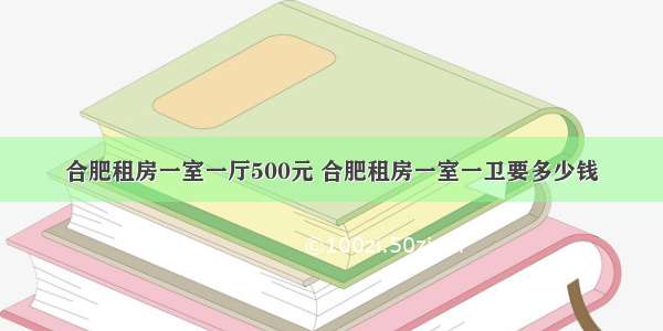 合肥租房一室一厅500元 合肥租房一室一卫要多少钱