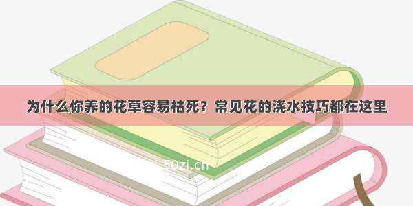 为什么你养的花草容易枯死？常见花的浇水技巧都在这里