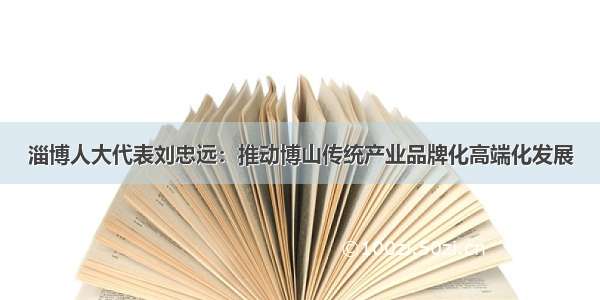 淄博人大代表刘忠远：推动博山传统产业品牌化高端化发展