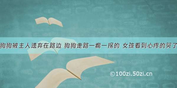 狗狗被主人遗弃在路边 狗狗走路一瘸一拐的 女孩看到心疼的哭了