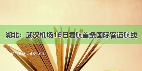 湖北：武汉机场16日复航首条国际客运航线