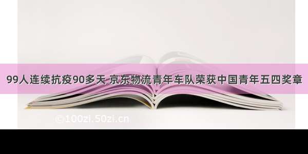 99人连续抗疫90多天 京东物流青年车队荣获中国青年五四奖章