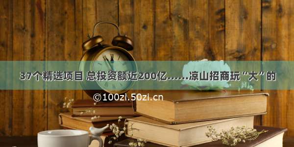 37个精选项目 总投资额近200亿……凉山招商玩“大”的