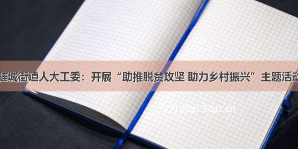 涟城街道人大工委：开展“助推脱贫攻坚 助力乡村振兴”主题活动