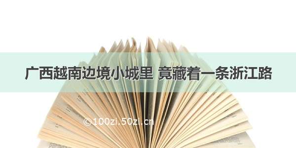 广西越南边境小城里 竟藏着一条浙江路