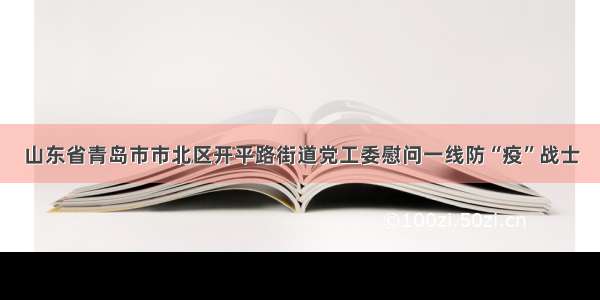 山东省青岛市市北区开平路街道党工委慰问一线防“疫”战士