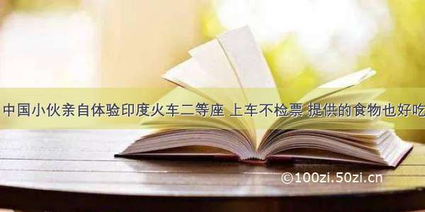 中国小伙亲自体验印度火车二等座 上车不检票 提供的食物也好吃