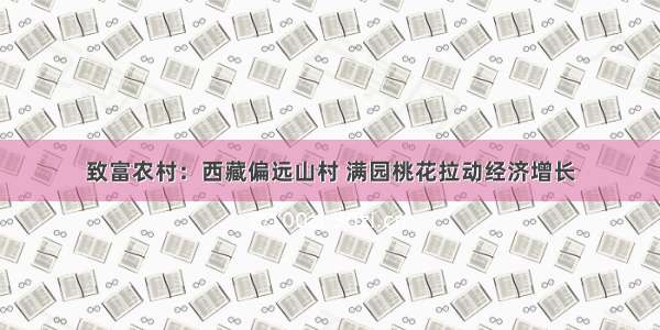 致富农村：西藏偏远山村 满园桃花拉动经济增长