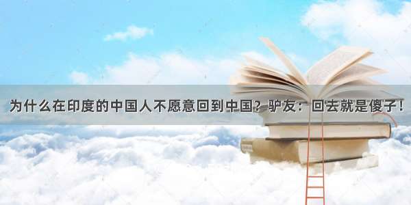 为什么在印度的中国人不愿意回到中国？驴友：回去就是傻子！