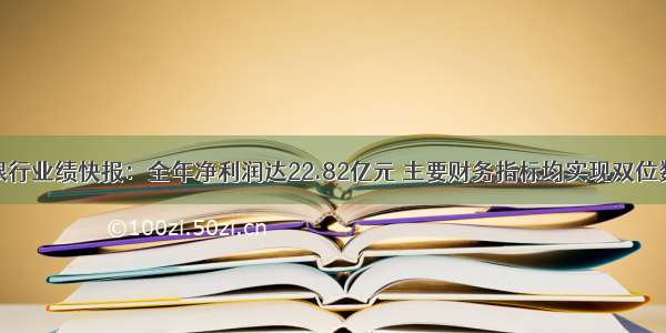 常熟银行业绩快报：全年净利润达22.82亿元 主要财务指标均实现双位数增长