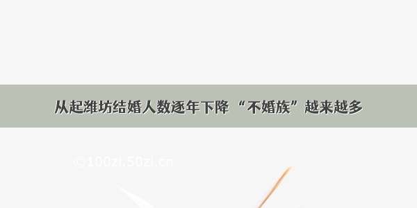 从起潍坊结婚人数逐年下降 “不婚族”越来越多