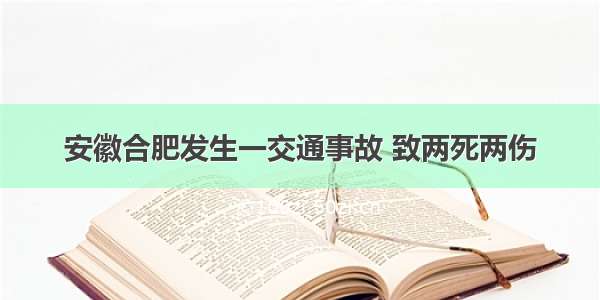 安徽合肥发生一交通事故 致两死两伤