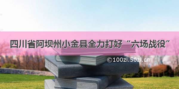 四川省阿坝州小金县全力打好“六场战役”