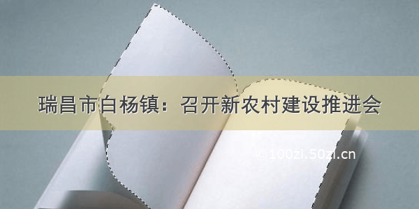 瑞昌市白杨镇：召开新农村建设推进会