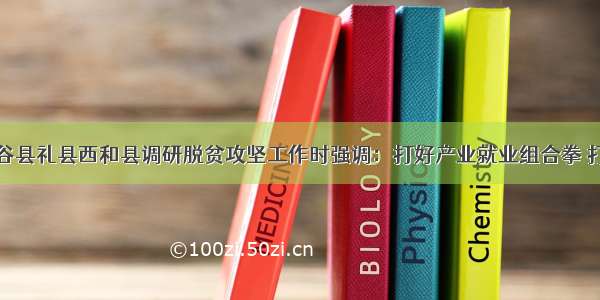 唐仁健在甘谷县礼县西和县调研脱贫攻坚工作时强调：打好产业就业组合拳 打赢脱贫攻坚