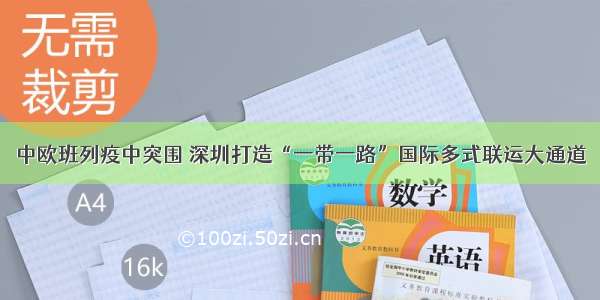 中欧班列疫中突围 深圳打造“一带一路”国际多式联运大通道