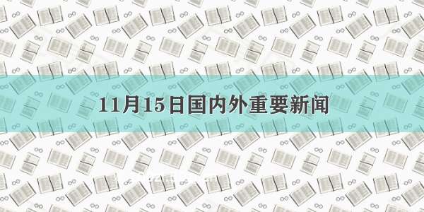 11月15日国内外重要新闻