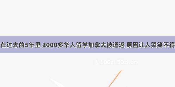 在过去的5年里 2000多华人留学加拿大被遣返 原因让人哭笑不得