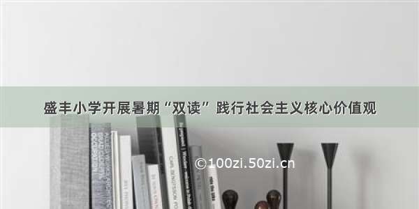 盛丰小学开展暑期“双读” 践行社会主义核心价值观