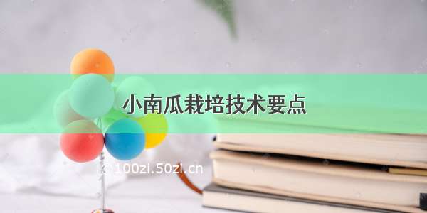 小南瓜栽培技术要点