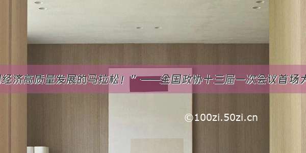 “跑好中国经济高质量发展的马拉松！”——全国政协十三届一次会议首场大会发言侧记