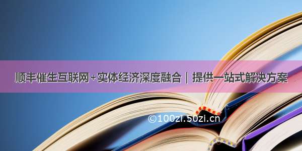 顺丰催生互联网+实体经济深度融合｜提供一站式解决方案