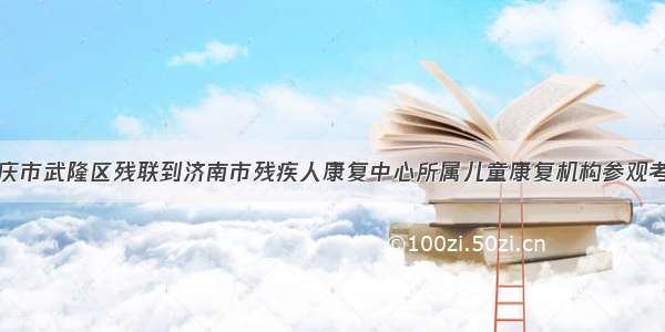 重庆市武隆区残联到济南市残疾人康复中心所属儿童康复机构参观考察