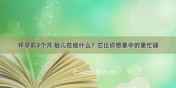 怀孕前3个月 胎儿在做什么？它比你想象中的更忙碌