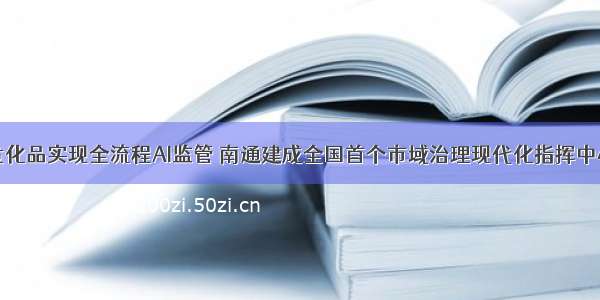 危化品实现全流程AI监管 南通建成全国首个市域治理现代化指挥中心