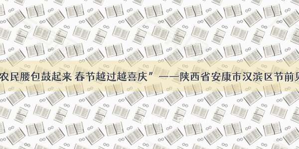 “农民腰包鼓起来 春节越过越喜庆”——陕西省安康市汉滨区节前见闻