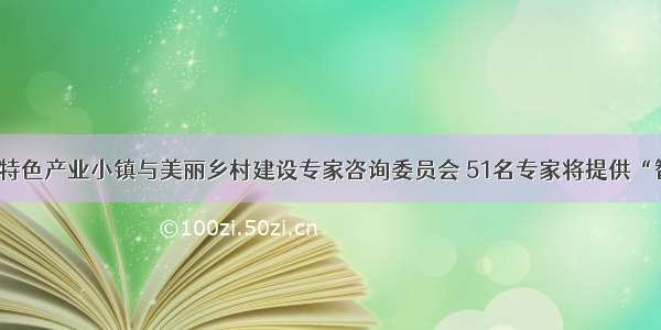 海南成立特色产业小镇与美丽乡村建设专家咨询委员会 51名专家将提供“智慧大脑”