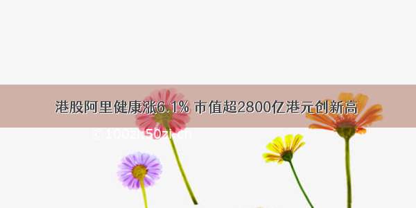 港股阿里健康涨6.1% 市值超2800亿港元创新高