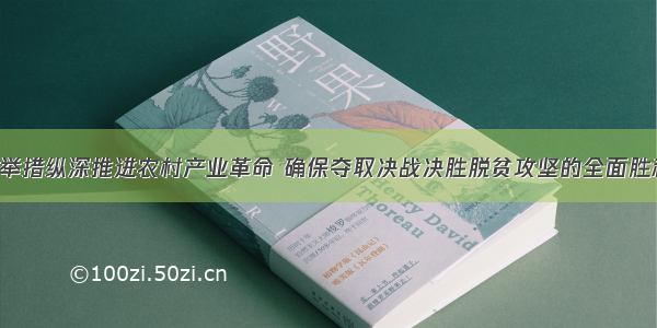 采取超常规举措纵深推进农村产业革命 确保夺取决战决胜脱贫攻坚的全面胜利｜各市州 