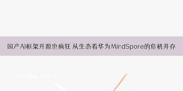 国产AI框架开源也疯狂 从生态看华为MindSpore的危机并存