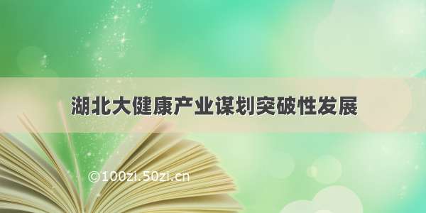 湖北大健康产业谋划突破性发展