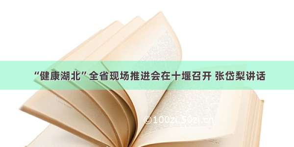 “健康湖北”全省现场推进会在十堰召开 张岱梨讲话