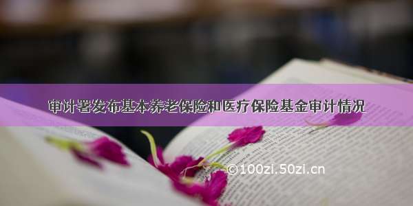 审计署发布基本养老保险和医疗保险基金审计情况