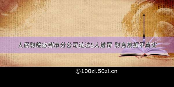 人保财险宿州市分公司违法5人遭罚 财务数据不真实
